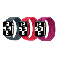 Apple 3 Pack Bracelet Solo tressé Apple Watch | 38/40/41/42 mm - Taille 2 - Lake Green/ (PRODUCT)RED/ Magenta
