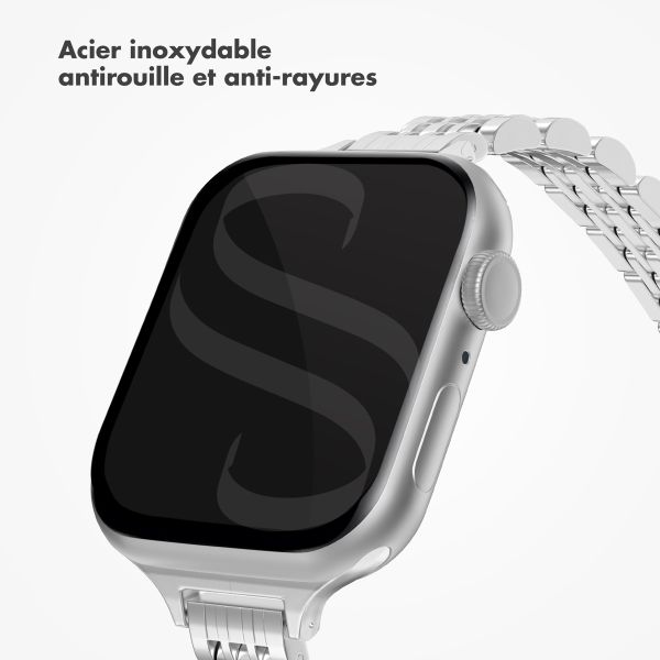 Selencia Bracelet en acier slim style Jubilee Apple Watch | 38/40/41/42 mm - Argent