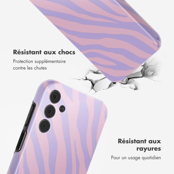 Selencia Coque arrière Vivid Samsung Galaxy A15 (5G/4G) - Zebra Light Pink Lilac