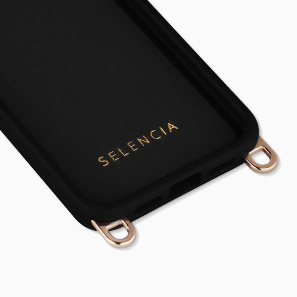 Selencia Coque arrière Rivièra avec MagSafe avec crochets amovibles Apple iPhone SE (2022 / 2020) / 8 / 7 / 6(s) - Velvet Black