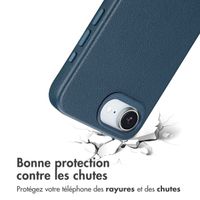 Accezz Coque arrière en cuir avec MagSafe Apple iPhone 17e / 16e - Nightfall Blue