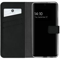 Selencia Étui portefeuille en cuir véritable Samsung Galaxy S21 FE - Noir