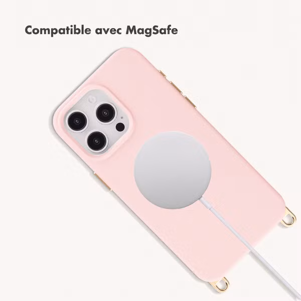 Selencia Coque arrière Rivièra avec MagSafe avec crochets amovibles Apple iPhone 15 Pro Max - Sorbet Pink