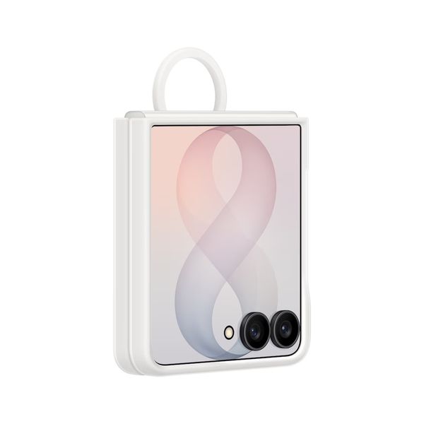 Samsung Coque Silicone Magnet Cover Ring Samsung Galaxy Z Flip 8 - White