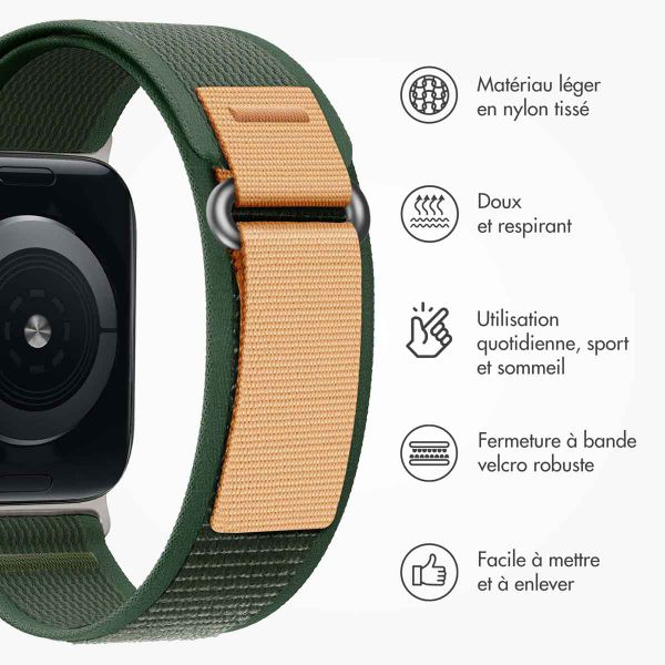 imoshion Bracelet Trail en nylon Apple Watch | 38/40/41/42 mm - Vert Militaire