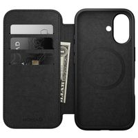 Nomad Étui de télephone portefeuille Modern Leather Folio Apple iPhone 16 - Marron