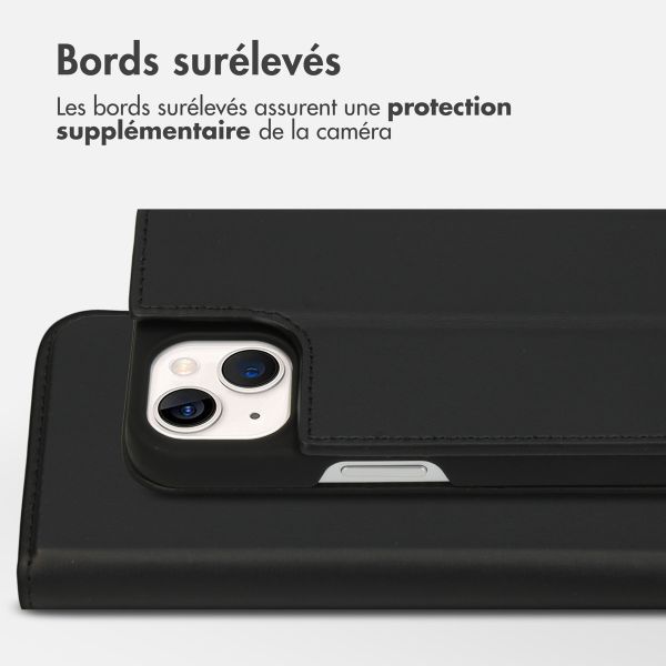 Accezz Étui de télephone Slim Folio en cuir de qualité supérieure Apple iPhone 13 - Noir