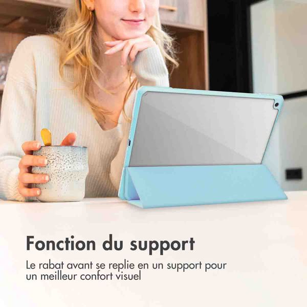 imoshion Coque tablette rigide Trifold Samsung Galaxy Tab S9 11.0 pouces / Tab S10 FE / S9 FE 10.9 pouces - Bleu clair