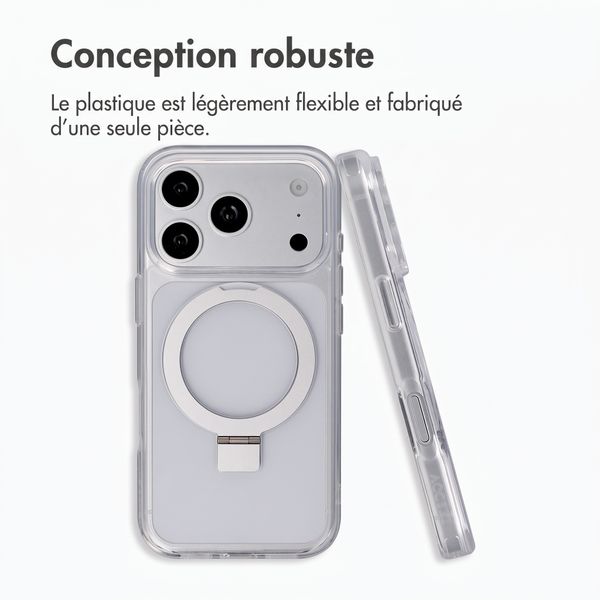 Accezz Coque Ring Stand avec MagSafe Apple iPhone 18 Pro / 17 Pro - Transparent
