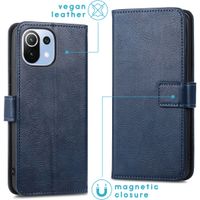 imoshion Étui de télephone portefeuille de luxe Xiaomi Mi 11 Lite (5G/4G) / 11 Lite 5G NE - Bleu foncé