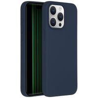 Accezz Coque Liquid Silicone Apple iPhone 15 Pro Max - Bleu foncé