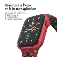 imoshion Bracelet Sport⁺ en silicone Apple Watch | 38/40/41/42 mm - Taille S/M - Wine Red & Black