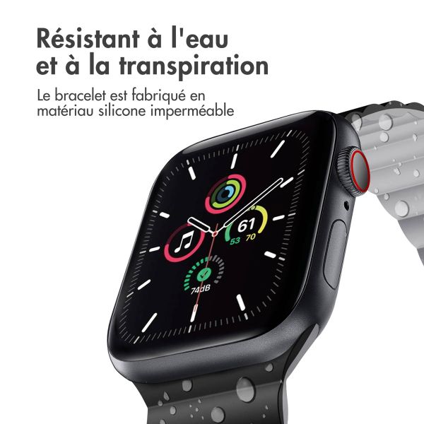 imoshion Bracelet en silicone magnétique Apple Watch | 38/40/41/42 mm - Noir / Gris