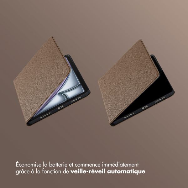 Selencia Coque tablette Riva Apple iPad Air 11 pouces (2026) M4 / (2025) M3 / (2024) M2 / Air 5 (2022) / Air 4 (2020) - Mocha Brown