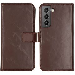 Selencia Étui portefeuille en cuir véritable Samsung Galaxy S22 - Marron