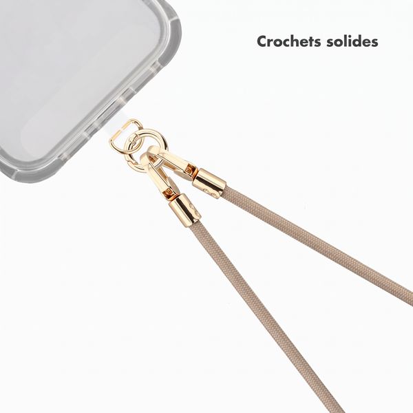 Selencia Cordon universel pour téléphone avec 2 crochets - réglable - Beige