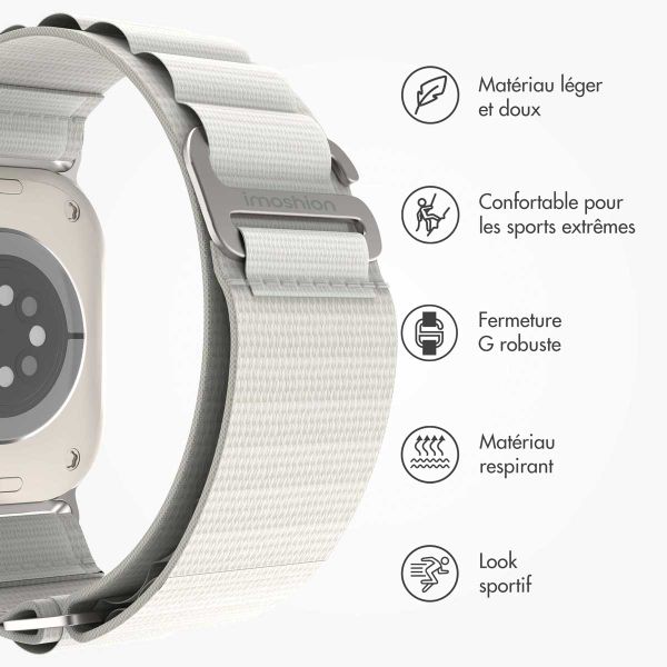 imoshion Bracelet en nylon Alpine Apple Watch | 38/40/41/42 mm - Blanc