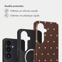Selencia Coque arrière Vivid avec MagSafe Samsung Galaxy S26 - Happy Dots Chocolate