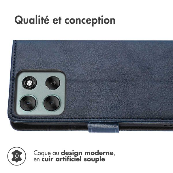 imoshion Étui de télephone portefeuille de luxe Motorola Moto G86 Power - Bleu foncé