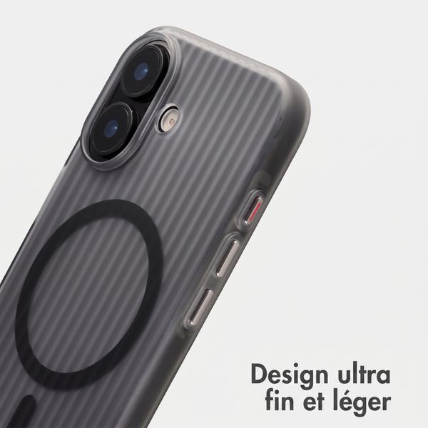 Accezz Coque arrière Lite avec MagSafe | Fluted | Apple iPhone 16 - Gris
