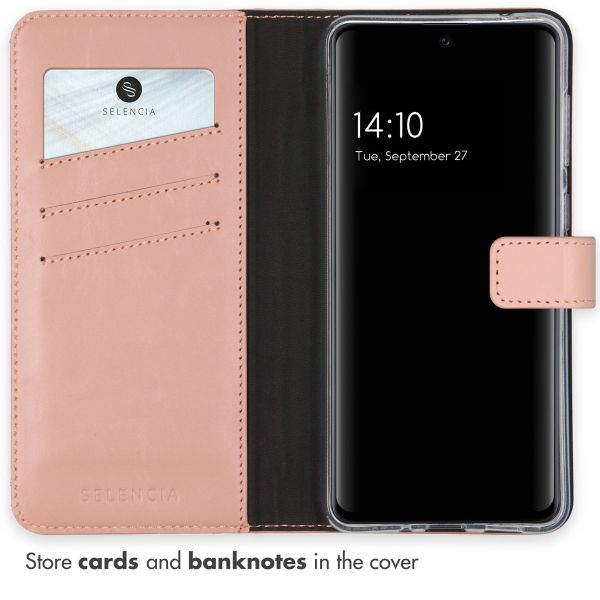 Selencia Étui portefeuille en cuir véritable Samsung Galaxy A33 - Dusty Pink