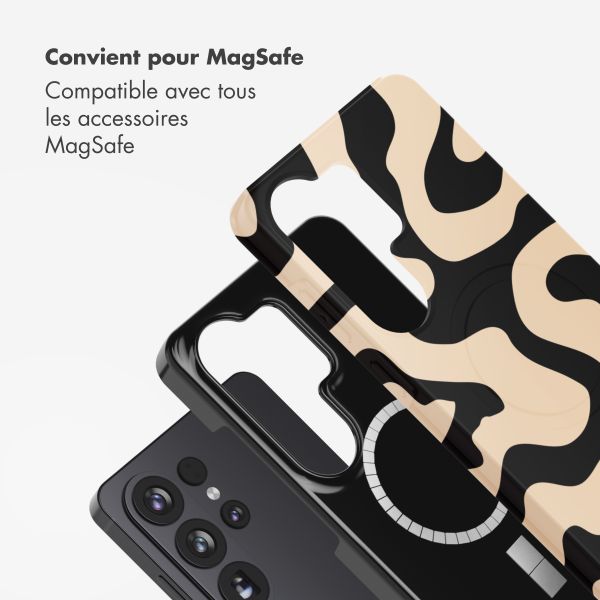 Selencia Coque arrière Vivid avec MagSafe Samsung Galaxy S26 Ultra - Art Wave Black