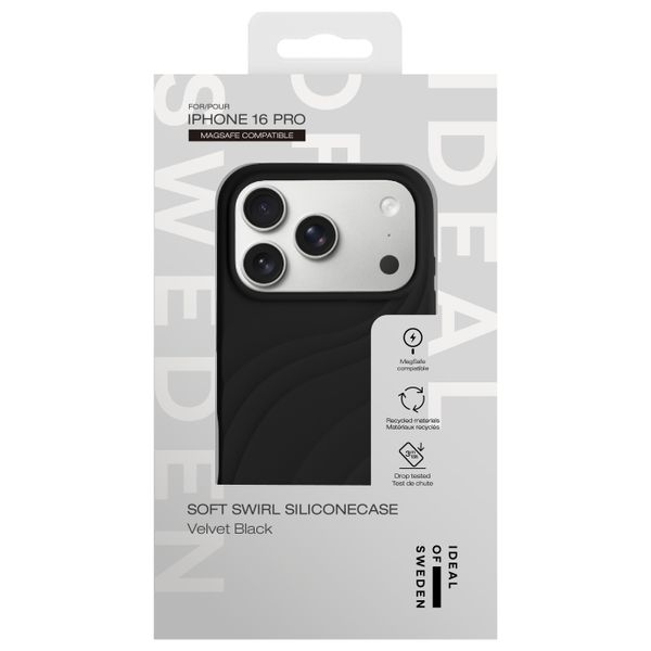 iDeal of Sweden Coque Soft Swirl Silicone MagSafe Apple iPhone 16 Pro - Velvet Black