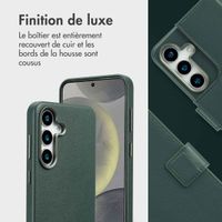 Accezz Étui de télephone portefeuille en cuir 2-en-1 avec MagSafe Samsung Galaxy S25 - Cedar Green