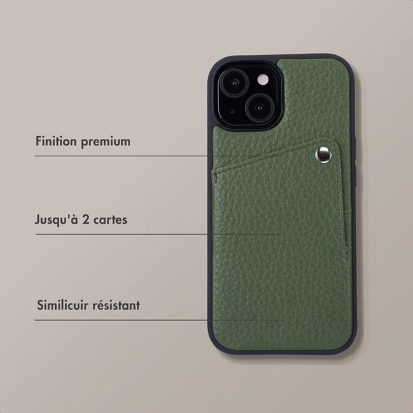 Selencia Coque Riva avec porte-cartes Apple iPhone 15 - Sage Green