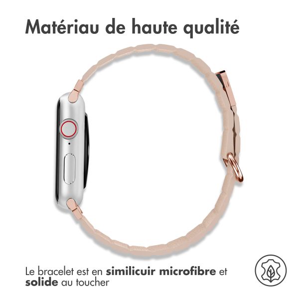 imoshion Bracelet en cuir magnétique Apple Watch | 38/40/41/42 mm - Beige