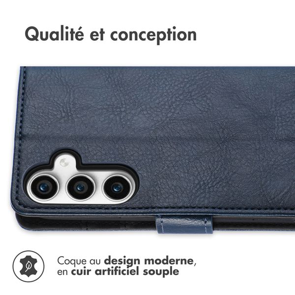 imoshion Étui de télephone portefeuille de luxe Samsung Galaxy S23 FE - Bleu foncé