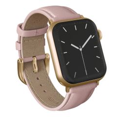 Burga Bracelet en cuir véritable  - Apple Watch | 44/45/46/49 mm / Connexion universelle 20 mm - Pillow Talk / Gold