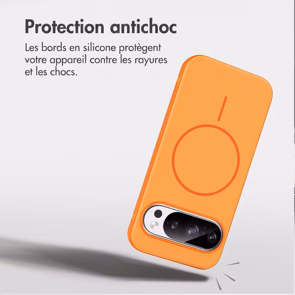 imoshion Coque arrière Color avec Thin MagSafe Ring Google Pixel 11 / 11 Pro / 10 / 10 Pro - Orange