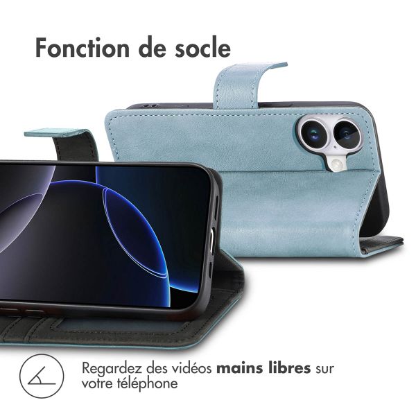 imoshion Étui de télephone portefeuille de luxe Apple iPhone 17 - Bleu clair