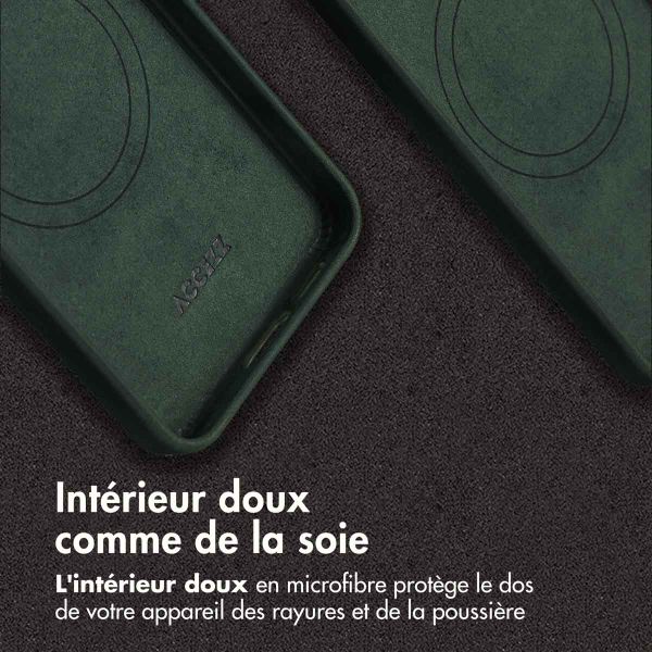Accezz Coque MagSafe en cuir vintage Samsung Galaxy S25 / S24 - Smokey Green