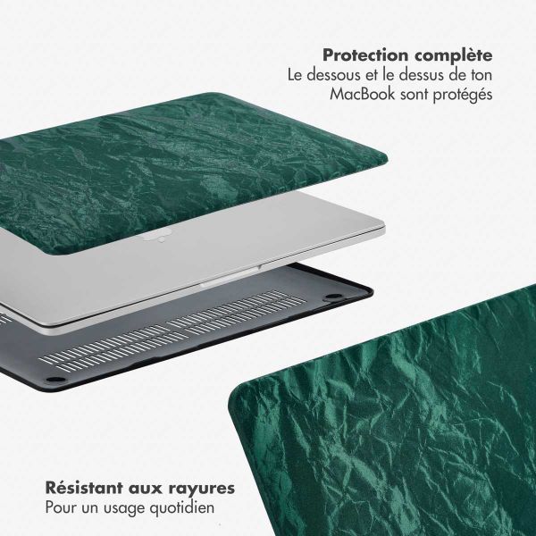 Selencia Coque en velours Apple MacBook Pro 13 pouces (2020 / 2022) - Vert foncé