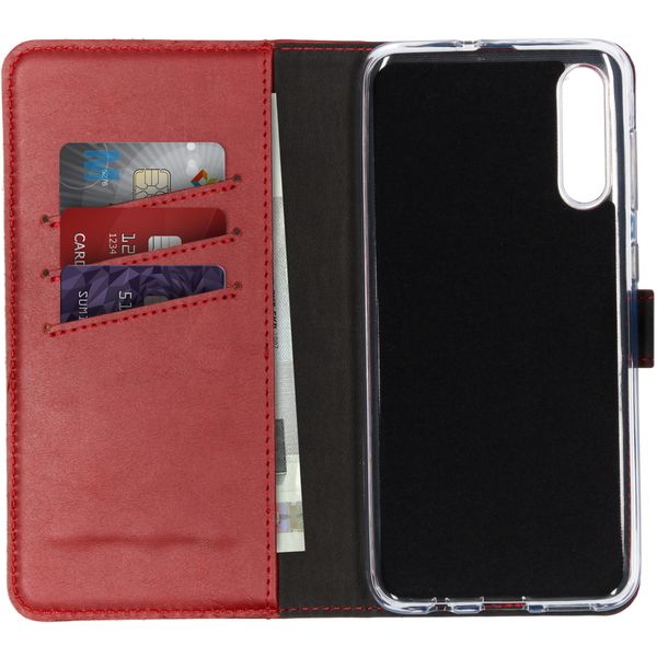 Selencia Étui portefeuille en cuir véritable Samsung Galaxy A50 / A30s - Rouge