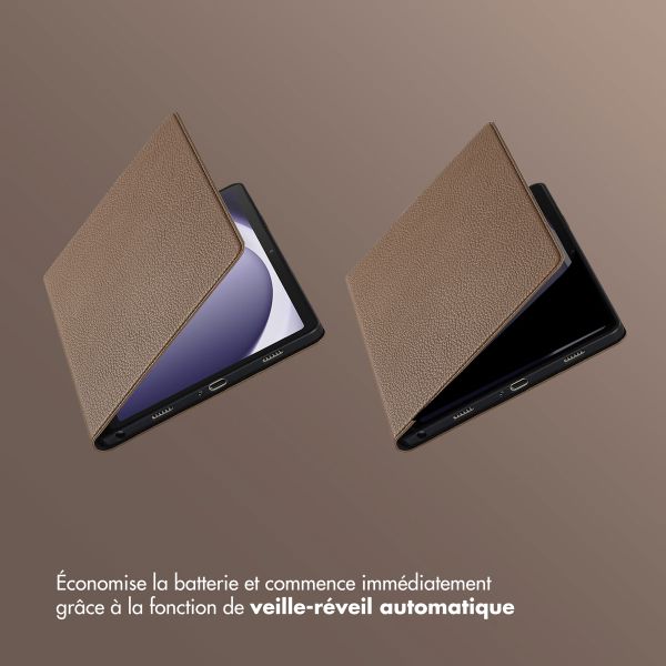 Selencia Coque tablette Riva Samsung Galaxy Tab A9 Plus - Mocha Brown