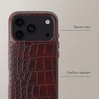 Selencia Coque arrière Croco avec MagSafe Apple iPhone 18 Pro Max / 17 Pro Max - Choco Brown
