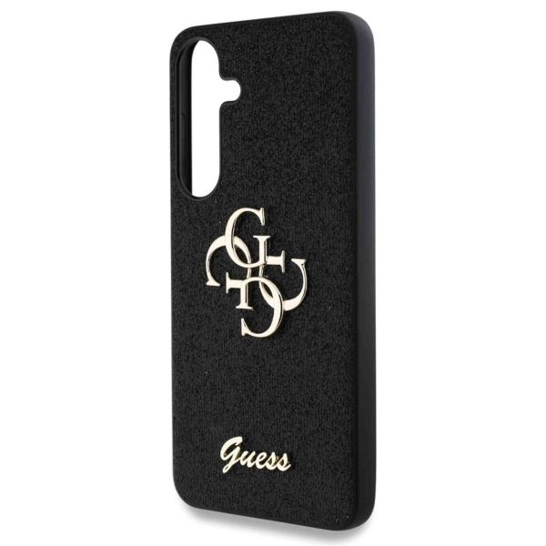 Guess Coque 4G Metal Logo Glitter Samsung Galaxy S25 - Noir
