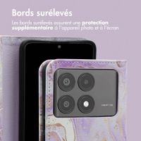imoshion Étui de télephone portefeuille Design Xiaomi Poco X6 Pro - Purple Marble