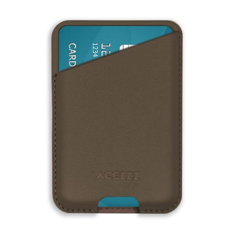 Accezz Porte-cartes en cuir - Compatible avec MagSafe et Qi2 - Coffee Brown