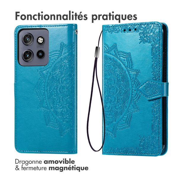 imoshion Etui de télephone Mandala Motorola Thinkphone 25 / Edge 50 Neo / Edge 60 Neo - Turquoise