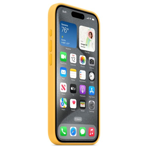 Apple Coque en silicone MagSafe Apple iPhone 15 Pro - Sunshine