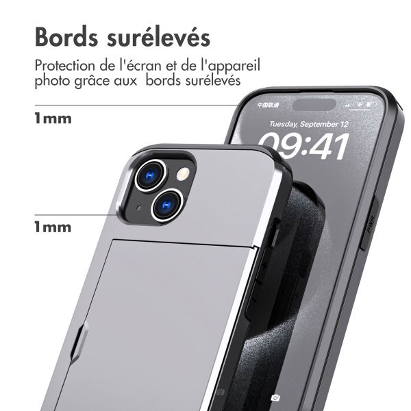 imoshion Coque arrière avec porte-cartes Apple iPhone 15 - Gris