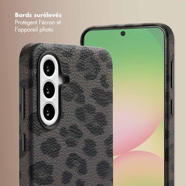 Selencia Coque Sabi imprimé panthère avec MagSafe Samsung Galaxy A56 - Midnight Black