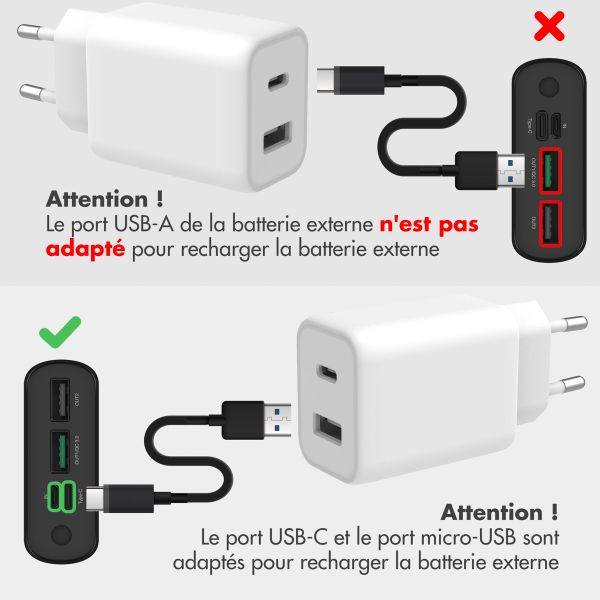 imoshion Batterie externe - 27.000 mAh - Quick Charge et Power Delivery - 30W - Noir