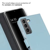 Selencia Étui portefeuille en cuir véritable Samsung Galaxy S22 - Air Blue