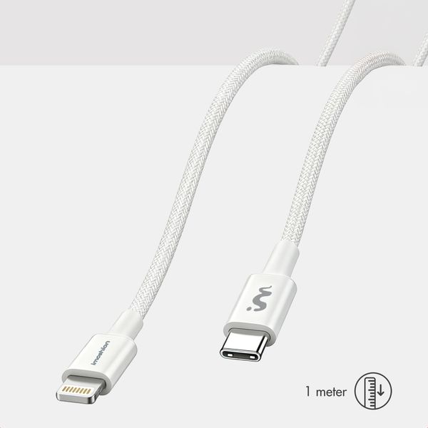 imoshion Câble USB-C vers Lightning Tressé 30 W - 2 mètres - Blanc