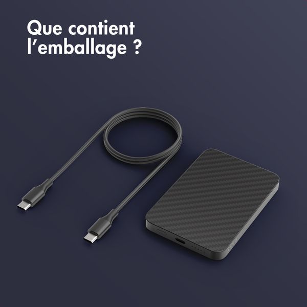Accezz Powerbank Kevlar 5 000 mAh - MagSafe et Qi - Noir